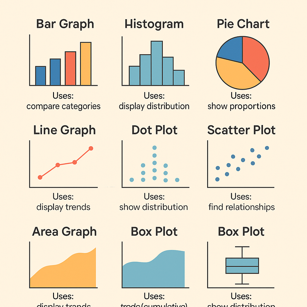 Types of Graphs and Charts in Statistics: With Uses and Examples